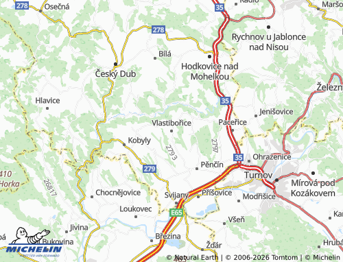 Mappa MICHELIN Vlastibořice - ViaMichelin