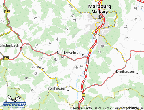 MICHELIN Oberweimar map - ViaMichelin