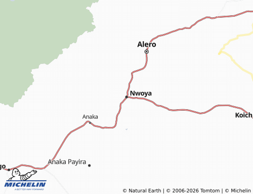 Mappa MICHELIN Nwoya - ViaMichelin