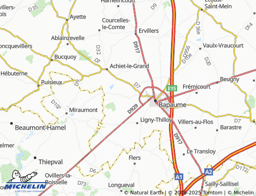 MICHELIN Grévillers map - ViaMichelin