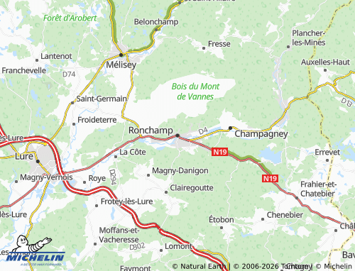 Carte MICHELIN Ronchamp - ViaMichelin