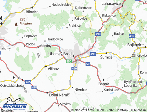 Mappa MICHELIN Uherský Brod - ViaMichelin