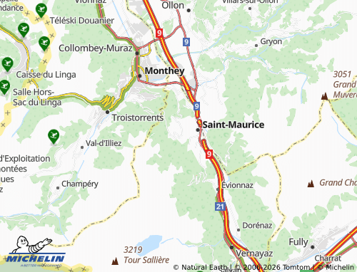 Mappa MICHELIN Vérossaz - ViaMichelin