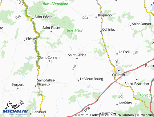 MICHELIN Saint-Gildas map - ViaMichelin