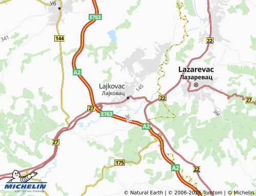 MICHELIN-Landkarte Lajkovac - ViaMichelin