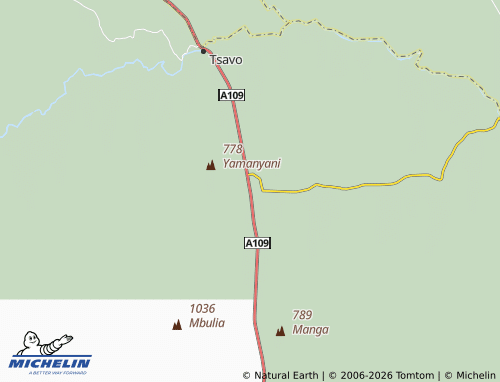 MICHELIN Manyani map - ViaMichelin