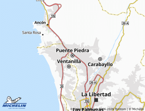 MICHELIN-Landkarte Puente Piedra - ViaMichelin
