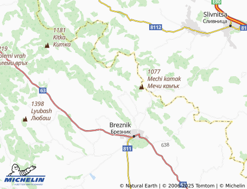 MICHELIN Gorni Romantsi map - ViaMichelin