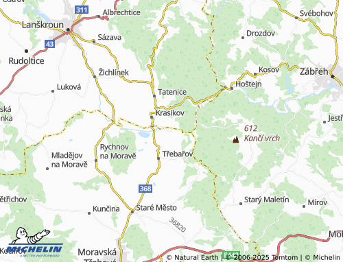 Carte MICHELIN Koruna - ViaMichelin