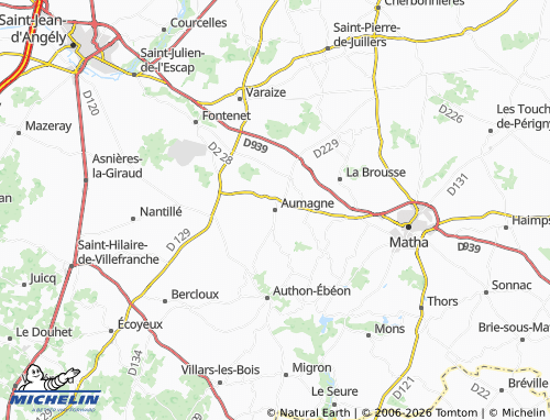 Mapa MICHELIN Aumagne - ViaMichelin