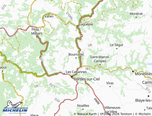 Mappa MICHELIN Bournazel - ViaMichelin