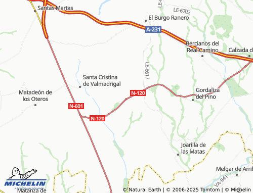 MICHELIN Castrotierra de Valmadrigal map - ViaMichelin