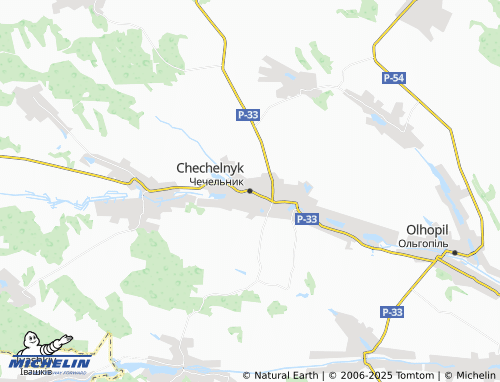 MICHELIN Chechelnyk map - ViaMichelin