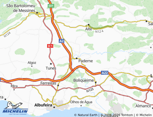 Mapa MICHELIN Paderne - ViaMichelin