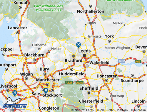 Carte MICHELIN Bradford - ViaMichelin