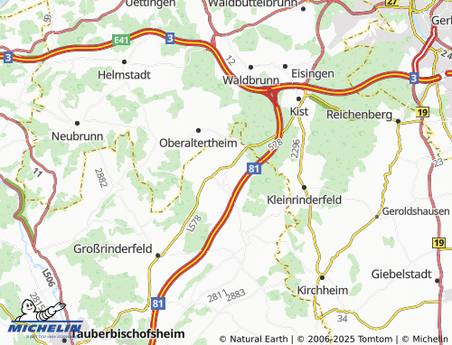 MICHELIN-Landkarte Gerchsheim - ViaMichelin