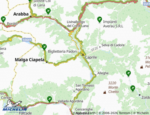 Kaart MICHELIN Rocca Pietore - ViaMichelin