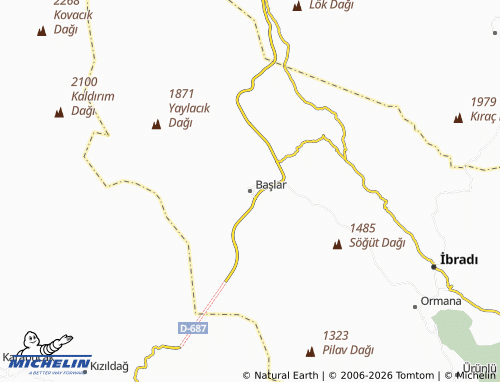 MICHELIN Başlar map - ViaMichelin