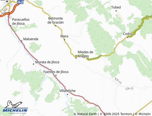 MICHELIN Miedes de Aragón map - ViaMichelin