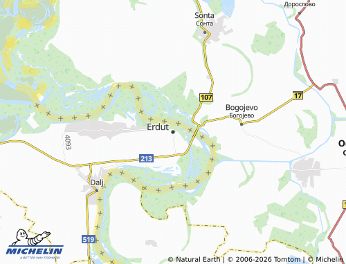 MICHELIN-Landkarte Erdut - ViaMichelin