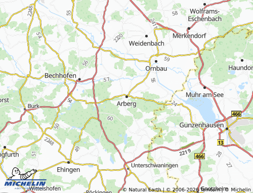 Mappa MICHELIN Arberg - ViaMichelin