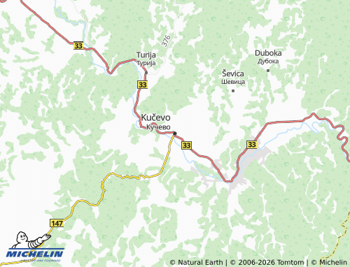 Mapa MICHELIN Kučevo - ViaMichelin