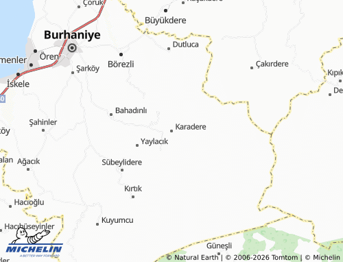 MICHELIN Karadere map - ViaMichelin