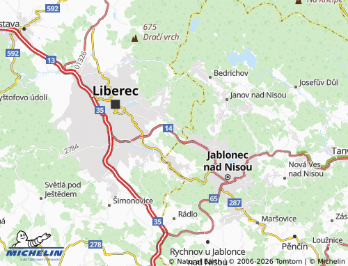 Mappa MICHELIN Liberec XXIX-Kunratice - ViaMichelin