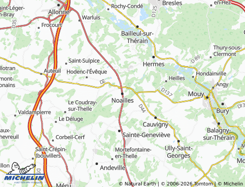 Kaart MICHELIN Noailles - ViaMichelin