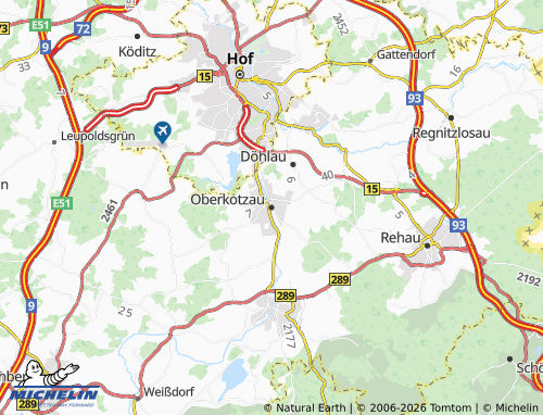 Mappa MICHELIN Oberkotzau - ViaMichelin