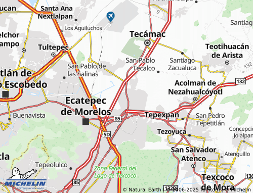 MICHELIN-Landkarte Santo Tomás Chiconautla - ViaMichelin