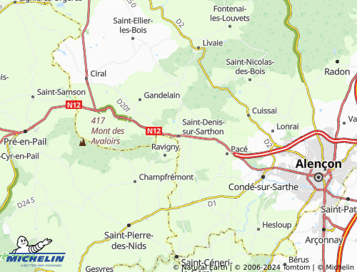 Carte MICHELIN SaintDenissurSarthon ViaMichelin