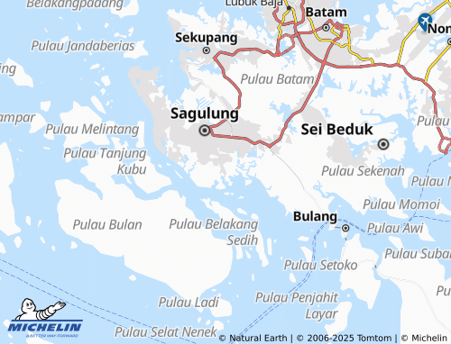 MICHELIN Sungai Pelunggut map - ViaMichelin