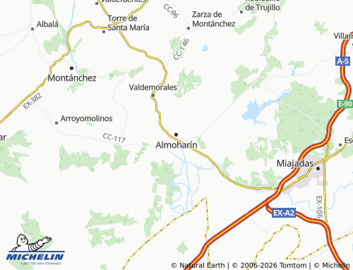 Kaart MICHELIN Almoharín - ViaMichelin