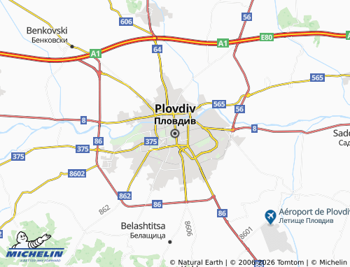 MICHELIN-Landkarte Plovdiv - ViaMichelin