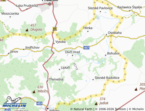 MICHELIN Dívčí Hrad map - ViaMichelin