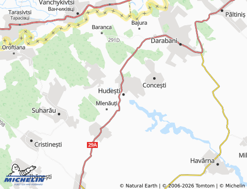 MICHELIN Hudești map - ViaMichelin
