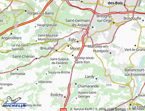 Mapa MICHELIN Boissy-sous-Saint-Yon - ViaMichelin