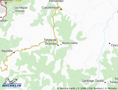 Mapa MICHELIN Ciudad de Tetela de Ocampo - ViaMichelin