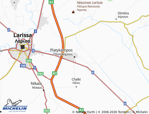 MICHELIN Platykampos map - ViaMichelin