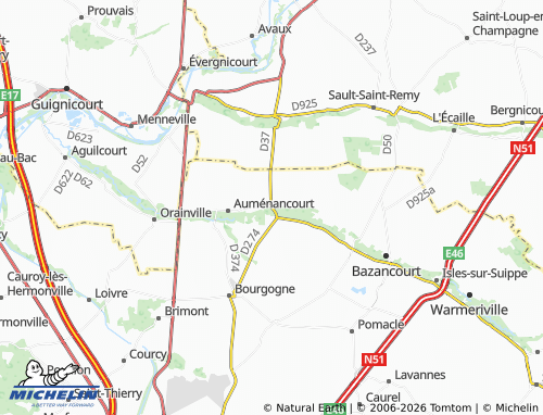 Mapa MICHELIN Saint-Étienne-sur-Suippe - ViaMichelin