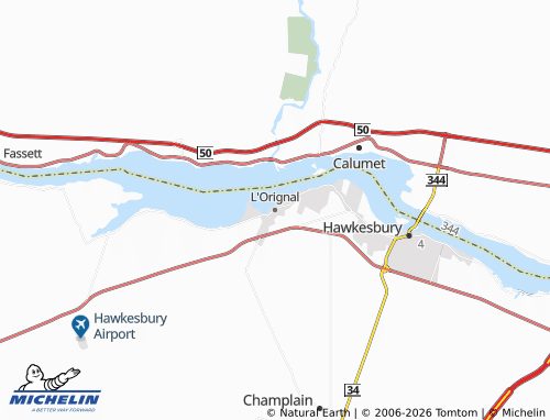 MICHELIN L'Orignal map - ViaMichelin