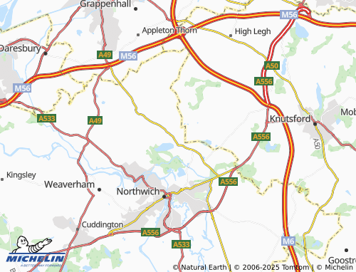 MICHELIN Great Budworth map - ViaMichelin