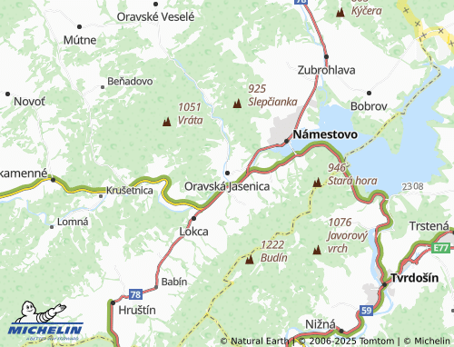 MICHELIN Oravská Jasenica map - ViaMichelin
