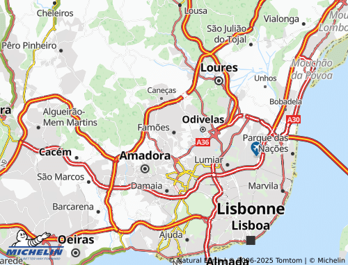 MICHELIN Famões map - ViaMichelin