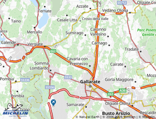MICHELIN Besnate map - ViaMichelin