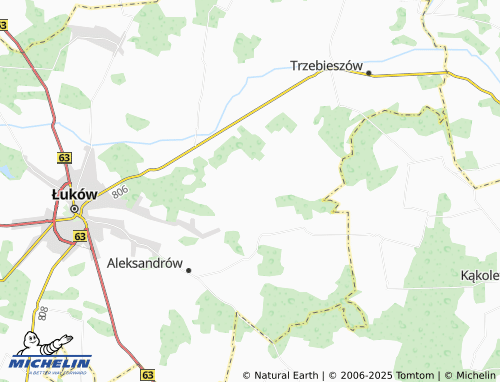 MICHELIN Szaniawy-Matysy map - ViaMichelin