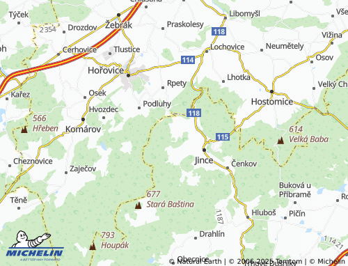 MICHELIN Křešín map - ViaMichelin