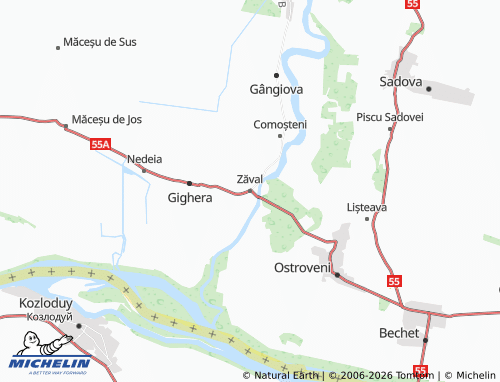 MICHELIN Zăval map - ViaMichelin