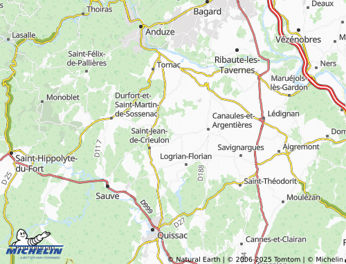 MICHELIN Saint-Nazaire-des-Gardies map - ViaMichelin